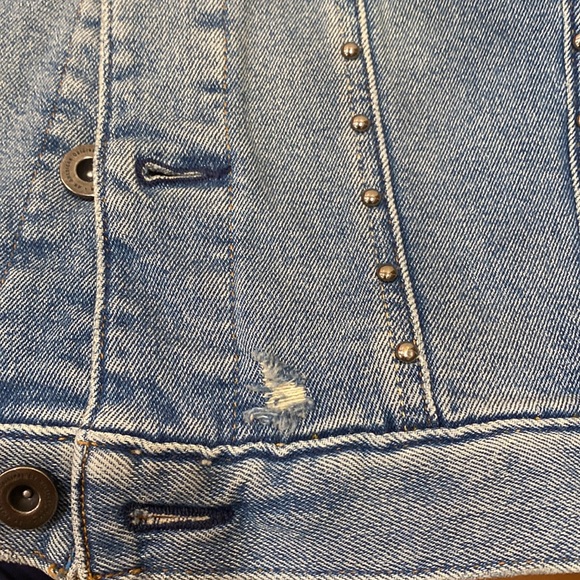 Faux Fur Collar Denim Jacket For Kids - Picture 10 of 14